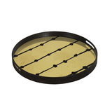 Plateau en verre et feuille d'or Brown Dots - Ø 48 cm | Fleux | 2