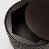 Roller Max Mahogany Round Side Table - Brown | Fleux | 5