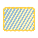 Striped Biscotti Placemat - 38cm x 48cm - Blue &amp; Yellow | Fleux | 5