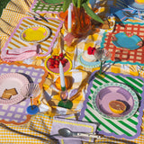 Striped Biscotti Placemat - 38cm x 48cm - Blue &amp; Yellow | Fleux | 9
