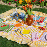 Biscotti Checkered Placemat - 38cm x 48cm - Lilac &amp; Orange | Fleux | 7