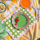 Biscotti Checkered Placemat - 38cm x 48cm - Khaki &amp; Pink | Fleux | 6