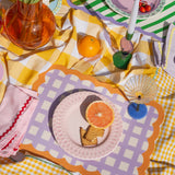 Biscotti Checkered Placemat - 38cm x 48cm - Lilac &amp; Orange | Fleux | 5