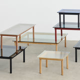 Table basse Kofi Chêne Massif Noir & Verre Clair - l 80 x L 80 x h 36 cm | Fleux | 3
