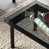 Table basse Kofi Chêne Massif Noir & Verre Teinté Gris - l 100 x L 100 x h 36 cm | Fleux | 5