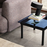 Table basse Kofi Chêne Massif Noir & Verre Teinté Gris - l 60 x L 60 x h 36 cm | Fleux | 4