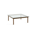 Table basse Kofi Noyer Massif & Verre Clair - l 100 x L 100 x h 36 cm | Fleux | 2