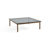 Table basse Kofi Noyer Massif & Verre Teinté Gris - l 120 x L 120 x h 36 cm | Fleux | 2